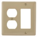 Hubbell Wiring 2-Gang Ivory Duplex and Decorator Wall Plate P826I